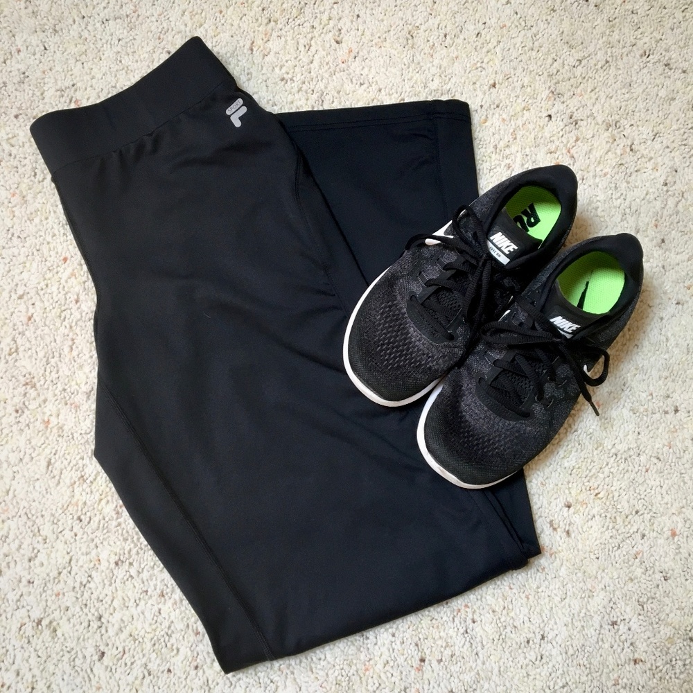 FILA Black Running Jogger Pant Leggings Size S